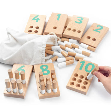 Montessori Wooden Number Counting Peg Puzzle | Math & Logical Thinking Learning Toy