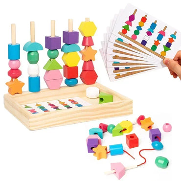 Montessori Wooden Color & Shape Matching Puzzle | Fine Motor & Color Cognition Toy (1–3 Years)