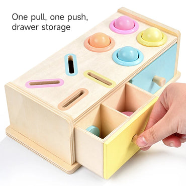 Montessori Wooden Coin & Ball Permanence Box | Sensory & Early Learning Busy Drum