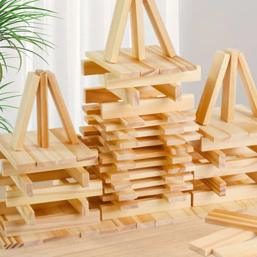 100pcs wooden chips, used for building block construction and DIY creative assembly