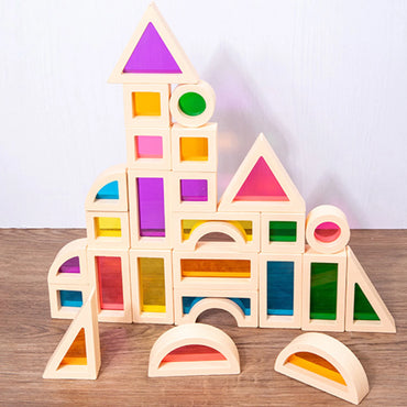 Montessori 25-Piece Color & Shape Building Blocks | Creative Thinking & Cognitive Learning Toy